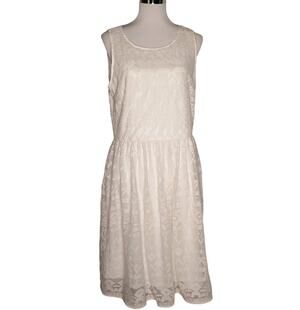 Vintage Sundance In a Heartbeat dress lace white sundress mesh 10 NWD